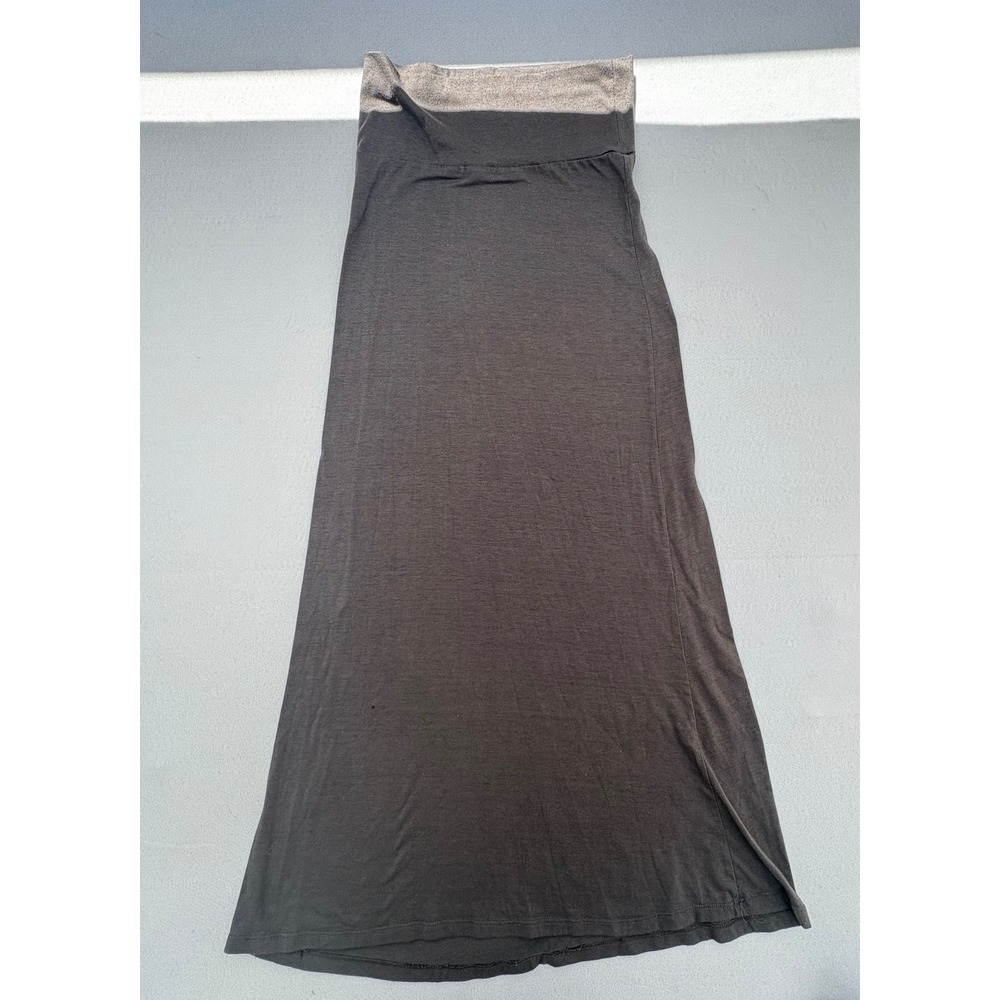 Active Basic Womens Brown Fold Over Waist Maxi Skirt S9560 Size Small